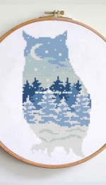 Oh My Stitches - Winter Woodland Owl PCS + XSD