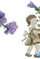 Girl with Petunia from Enginger - Dans mon jardin