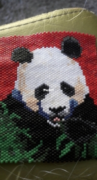 Peyote-Amulet bag panda bear w.i.p.