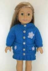 Cardigan and Pleated Skirt by Dianne Crutchley fit for 18 inch Doll-Free