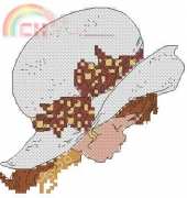 DMC _ BL992D_ Sarah Kay_White Hat with Brown Knot