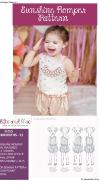 Ellie and Mac - Sunshine Romper - Sizes 12/18 Months - 12 Years