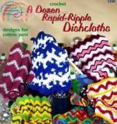 American School of Needlework ASN 1240 A Dozen Rapid-Ripple Dishcloths by Mary Ann Frits