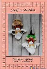 Stuff-n-Stitches - Swingin Spooks Witch 11" Scarecrow 9"
