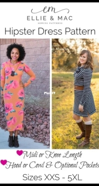 Ellie and Mac - Hipster Dress - Sizes XXS-5XL