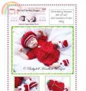 babydoll handknit F65 strawberry romper 12-22