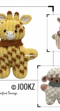 Jookz creaties - Joke Postma - Mini Ribblz Llama, Lamb and Giraffe - Mini Ribblz Lama, Lammetje en Girafje - Dutch