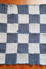 A blue baby blanket