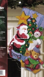 Bucilla 86017 Tree Trimming felt stocking