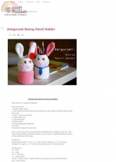 Craft Passion - Joanne Loh - Amigurumi Bunny Pencil Holder - Free