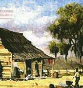 Artecy Cross Stitch Cabin Scene by William Aiken Walker