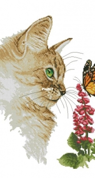 Coricamo 10300 Kitten with Butterfly in brown tones XSD