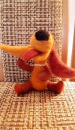 Dog, going with the wind - needle felted toy