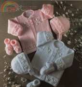 Teddy 705 DK - Coat Bonnet & Bootees