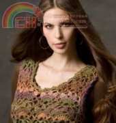 Painted wool vest from Red Heart LW2602 - Free