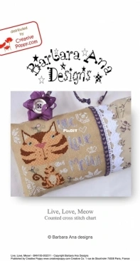 Creative Poppy - Barbara Ana Designs BAN193-052011 Live Love Meow PCS + XSD