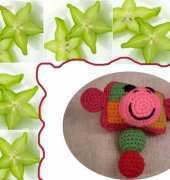 Craftybegonias Funmigurumi and Kids Stuff -  Monkeyroo 7: (Baby Rattle) Carambola