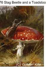 Golden Kite 2176 Stag Beetle and a Toadstool