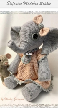 Wooly-Gurumis - Petra Schmeisser - Elefant Girl Sophie - Elefanten Mädchen Sophie - German