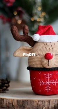 Dorogina Toys - Knitted World by Elena - Elena Dorogina - Christmas Deer in Mug