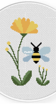 Daily Cross Stitch - Summer Flower Bee