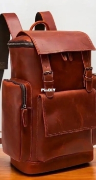 FloresPatterns - Leather Backpack A4