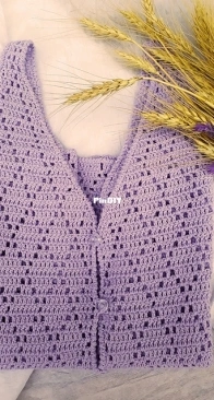 Salchis Crochet -  Irene Randazzo - Top Lavender - Top Lavanda - Spanish