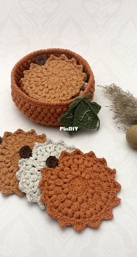 Ellen kantarellens - Ellen Nyström - Pumpkin Coasters and Basket English