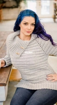 Cre8tion Crochet - Lorene Haythorn Eppolite - Cafe Au Lait Cozy Cowl Neck Sweater