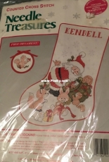 JCA 02871 Needle Treasures - Snowflake Santa Stocking (Scanned version)