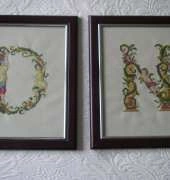 Initials cross stitch - Iniciales a punto de cruz