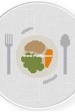 Daily Cross Stitch -Plate Of Food