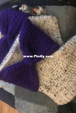 Slipper booties with purple bow