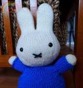 bunhy in blue dress