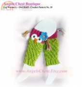 Angels Chest Boutique - Mary Angel Morris - Leg Warmers – Owl Motif - Crochet Pattern No. 19