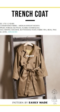 Easily Made - Denise Conway Young - Trench Coat - Sizes 2-12 Yrs
