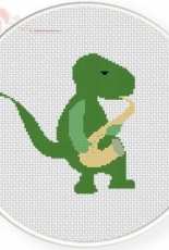 Daily Cross Stitch - Dino Sax