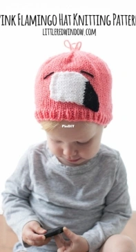 Pink Flamingo Hat Knitting Pattern All Sizes by Little Red Window
