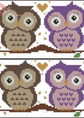 Aliona Alionca Ricamo - 2 Guffi (1 - 2) Owls