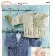 Sirdar 3083 - Jacket, V-neck cardigan and sweater 41-66cm