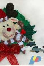Eelzuhtjuhs Crochet and More - Eelz - Ilse Hoekstra - Reindeer Christmas Wreath White - German