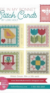 Its Sew Emma Stitchery - ISE-406 Bee In My Bonnet Stitch Cards Set A by Lori Holt