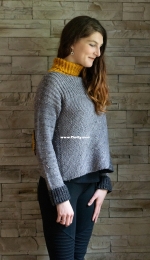 Cozy Corner Pullover - Biscotte Yarns - Olya Mikesh - English -Free