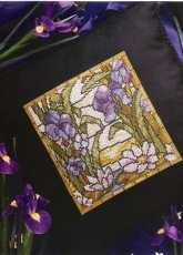 Tiffany Iris Cushion by Sue Cook from Art Nouveau in Cross Stitch .pat