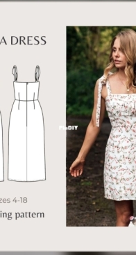 NH Patterns - Natasha Hutchins - Marina Ruffle Front Dress - Sizes UK 4-18