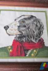 Perro vestido de época