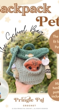 Pringie Pal Crochet - Miranda Pringle - Backpack Pets: The School Bag