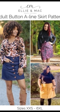 Ellie and Mac - Button A-Line Skirt - Sizes XXS-6XL