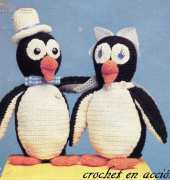Crochet en acción- Tawnydog- Bride and groom penguins- English