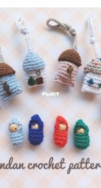 Elen Dan - Elena Daniliuk - Mini house ornament with gnome